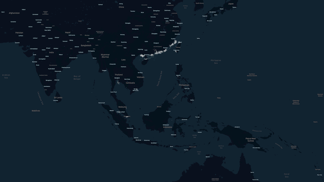 Spire Maritime's Dynamic AIS (TM) visualisation in South China Sea